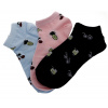 PESAIL Kotníkové bavlněné ponožky dámské velikost 35-38 pack 3 ks
