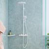 HANSGROHE Raindance Select S Showerpipe nástenný sprchový systém s termostatom, horná sprcha 1jet priemer 240 mm, ručná sprcha 3jet, matná biela, 27633700