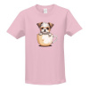 Tričko s potlačou psík v hrnčeku dětské Světle růžová 158 cm/12 let