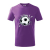 Futbalová lopta v triku - Tričko detské bavlnené - 104-110cm / 3-4 roky ( Fialová )