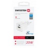 Cestovná nabíjačka Swissten 20W UBS-A & USB-C - 22071100 - biela