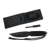 ROTHCO Nôž PARACORD s pevnou čepeľou + kresadlo BLACK