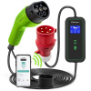 Qoltec Mobilní nabíječka pro elektromobil EV s regulací 2v1 Type2 | 11kW | CEE 5PIN | Wi-Fi | LCD | 3 fáze | Převedeno | Wallbox | 5m