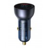 Adaptér do auta Baseus CCKX-C0G Particular Digitálny displej 2xUSB 65W Sivy