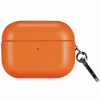 AppleKing obal z PU kože s karabínou pre AirPods Pro 2 (2022) - oranžový - možnosť vrátiť tovar ZADARMO do 30tich dní