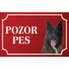 Akita Inu - Kovová tabuľka POZOR PES