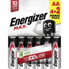 Energizer Max tužková batéria typu AA alkalicko-mangánová, 1.5 V, 6 ks; E303328500