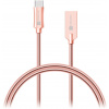 Connect IT Wirez Steel Knight USB-C - USB kábel, ružovo-zlatý, 1 m CCA-5010-RG