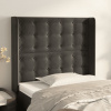 vidaXL Čelo postele so záhybmi tmavosivé 103x16x118/128 cm zamat - Sivá - 54282-9347