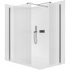 CERANO - Sprchová zástena Walk-in Onyx TL/P - 8 mm - hranatá vzpera - čierna matná, ryhované sklo - 110x100 cm