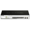 D-Link DGS-1210-10P 10-portový gigabitový Smart+ PoE switch, 8x GbE PoE+, 2x SFP, PoE 65W, bez ventilátora