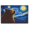 Vymalujsisam.sk Diamantové maľovanie - Vincent Van Gogh – Hviezdna noc a medveď Veľkosť: 40x60cm, Rám: Bez rámu, iba zrolované plátno, Diamanty: Okrúhle
