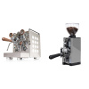 Rocket Espresso Appartamento, white, walnut + Eureka Mignon Libra 65 All Purpose, CR grey