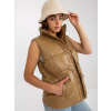 Hnedá koženková vesta -AI-KZ-MC364-1.14-camel S/M