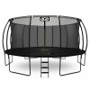 Trampolína 500 cm s vnútornou ochrannou sieťou a schodíkmi Aga SPORT EXCLUSIVE MRPU1016BLACK - čierna
