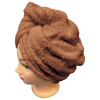 Top textil Rychleschnoucí froté turban na vlasy, hnědý