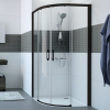 Hüppe MyFlex - čierny oblý sprchový kút 90 x 90 cm