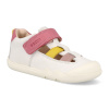 Barefoot dětské sandály Geox - B Steppieup White/DK pink bílé/ růžové