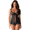 Erotická košieľka Obsessive Amanta babydoll Farba: Čierna, Veľkosť: L/XL