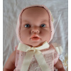 Realistické miminko - holčička Andulka v růžovém bodíčku s flitry od španělské firmy Marina & Pau (Ane Baby Pink - 45 cm - baleno v sáčku)