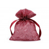 Darčekové vrecúško 10x13 cm organza s glitrami bordó 10ks
