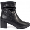 Čierne dámske kožené členkové topánky na stĺpiku Sergio Leone, podpätok 6 cm BT636-S-B 40