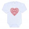 NEW BABY Detské body s potlačou Ľudový vzor červené srdiečko New Baby Veľ. 86