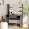zahrada-XL Toaletný stolík s LED svetlami 100x40x135 cm MDF lesklý sivý 331543