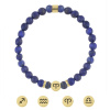Manoki Náramek znamení zvěrokruhu Zodiac Gold - 6 mm lapis lazuli, 12 druhů X-NR2294/5-21 21 cm Lev (23.7. - 22.8.) Modrá