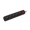 Lanberg PS1 5 zásuvky 3m vypínač černá PS1-05E-0300-BK