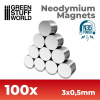 Green Stuff World Neodymium Magnets 3x0'5mm - 100 units (N35) / Neodymové magnety 3x0,5 mm – 100 kusov (N35)