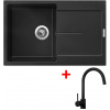 Granitový drez Sinks ULTIMA 790 Pureblack + batéria VITALIA čierna