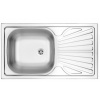 Nerezový drez s odkvapkávačom TECHNO 760, do skrinky šírka 60 cm, 760x435x150 mm