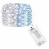 SPRINGOS LED reťaz Nano Duo - 2m, 20LED, 2xAA, biela/modrá
