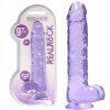 9/23 cm Realistické Dildo s loptičkami - fialové