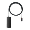Rozbočovač Baseus Lite 4v1 USB-C na 4x USB 3.0 + USB-C, 1m (čierny)