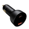 Nabíjačka do auta BASEUS - USB + USB-C - 100W rýchle nabíjanie - sivá