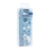 CHICCO Set zubná kefka a pasta v púzdre Always smiling - light blue, 6m+