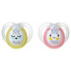 Tommee Tippee Cumlík Night Time, 0-6 m - ružová/žltá