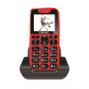 EVOLVEO EasyPhone, mobilní telefon pro seniory s nabíjecím stojánkem (červená barva) EP-500-RED
