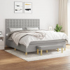 vidaXL Boxspring posteľ s matracom bledosivá 180x200 cm látka - Sivá - 56877-11891