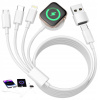 KÁBEL PRE HODINKY APPLE WATCH / USB TYP C / MICRO USB / LIGHTNING 1,2m BIELY