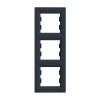 Vertikálny 3gangový rám pre trojzásuvku Asfora antracit