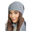 Kamea Šedá dámska čiapka s kvetom Kamea Apatyt, Veľkosť uni, Farba šedá