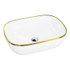 Lavita COSTA GOLD LINE umývadlo na dosku 46 x 32,5 cm biela 46 x 32,5 x 13,5 cm 5900378325116