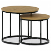 Autronic Set 2 ks stolků, MDF deska, dekor divoký dub, kovová podnož, černý lak CT-G1145 OAK