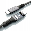 Kábel DEKO USB typ C - USB typ C 0,3 m strieborný