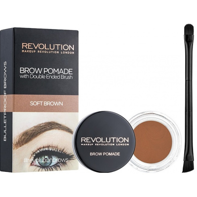 Makeup Revolution London Brow Pomade With Double Ended Brush očné linky Soft Brown 2,5 g
