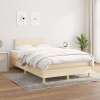 vidaXL Boxspring posteľ s matracom krémový 120x200 cm látka - Krémová - 117815-64514