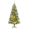 Multidom Umelý vianočný stromček 300 LED, súprava gulí a sneh 240 cm